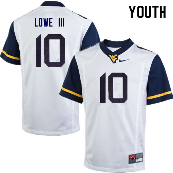 NCAA Youth Trey Lowe III West Virginia Mountaineers White #10 Nike Stitched Football College Authentic Jersey UE23F73HJ